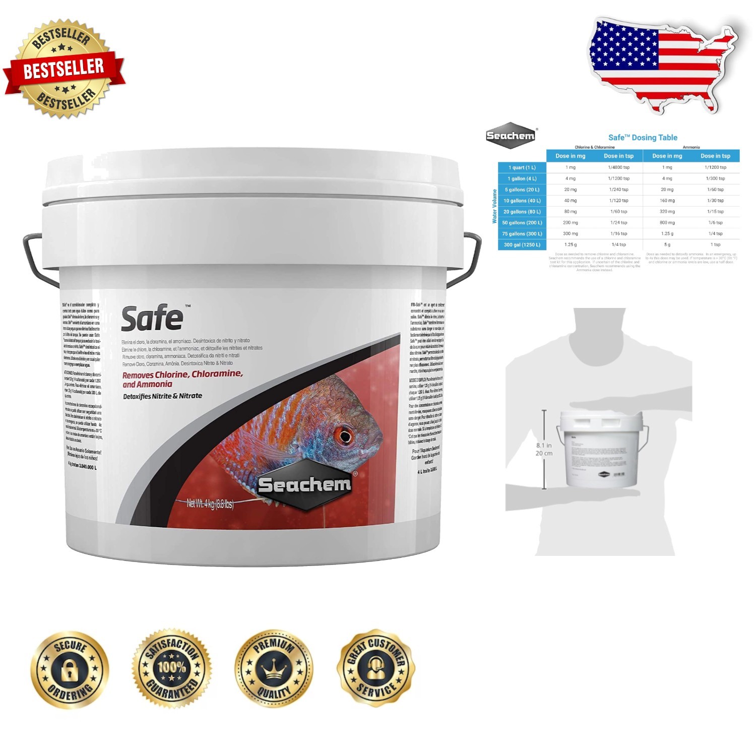 8.8lb Safe Dry Conditioner: Fresh/Saltwater, Ammonia & Chloramine FREE