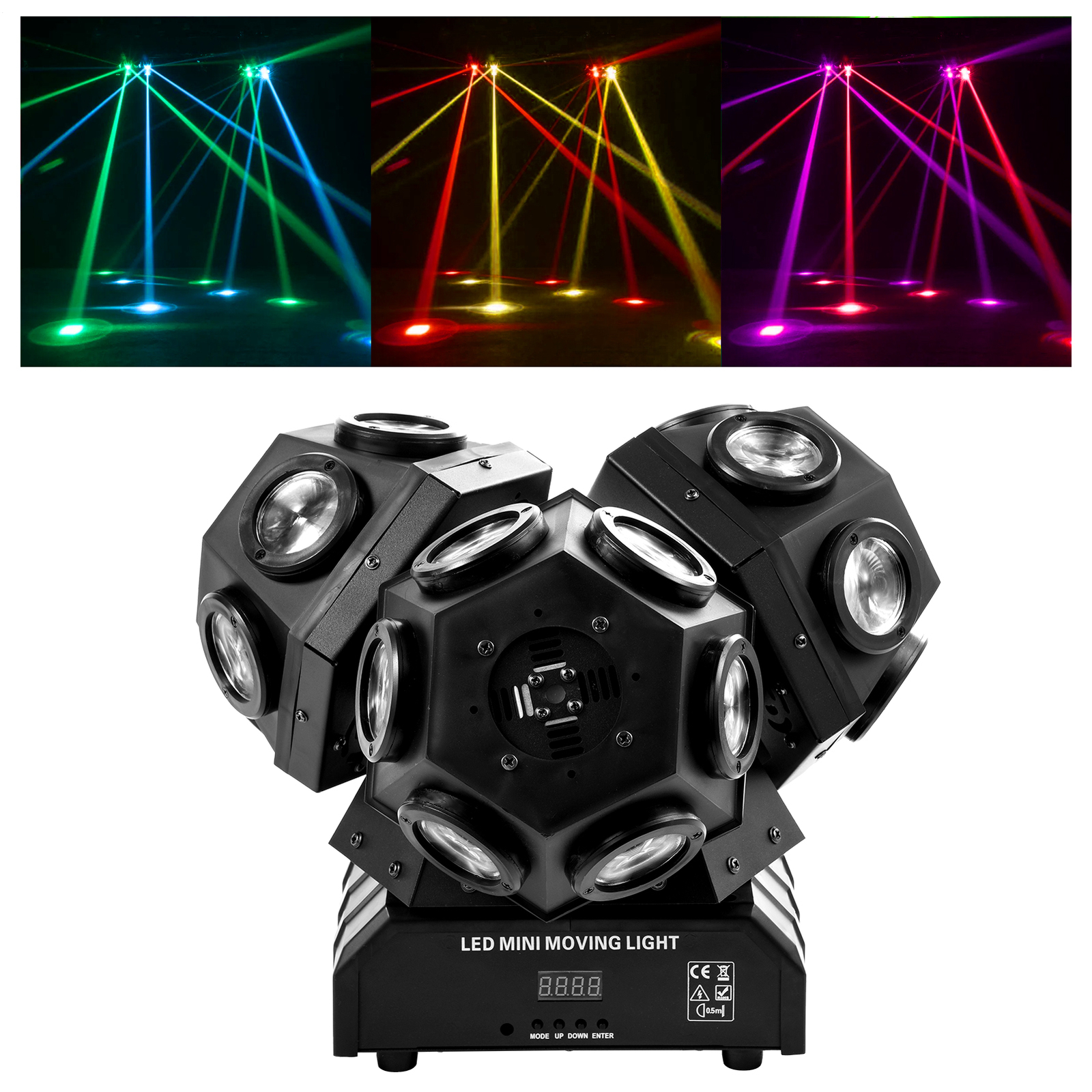 Moving Head 18 LED Rotating Beam DMX512 Stage Light RGBW DJ Disco Party Club