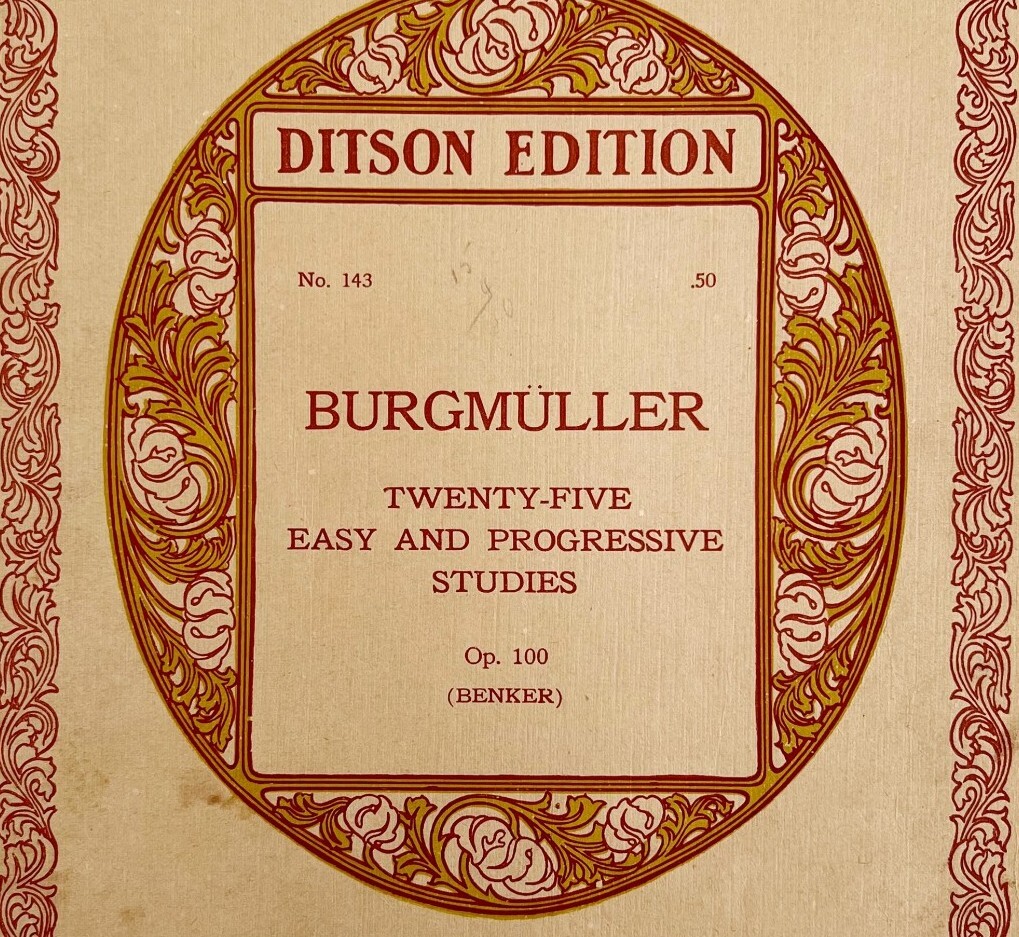 Burgmuller 25 Progressive Studies 1910 Piano Instruction Book 1st Edition PB C2