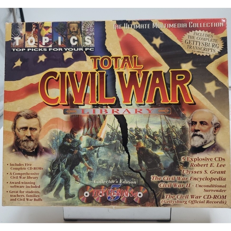 Total Civil War Library 5 CD ROM Set Collectors Edition PC Software Topics NOS