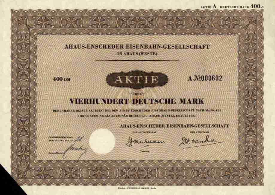 AHAUS ENSCHEDE Railway 1951 Alstätte Bentheim Westphalia 400 DM Reichsbahn HSM