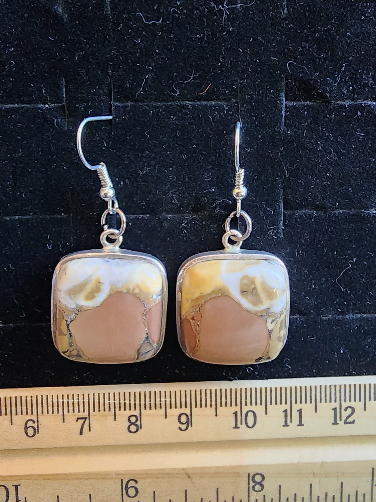 Vintage Sterling Silver/Rosita Jasper/Dangle Earrings Marked/Tested+