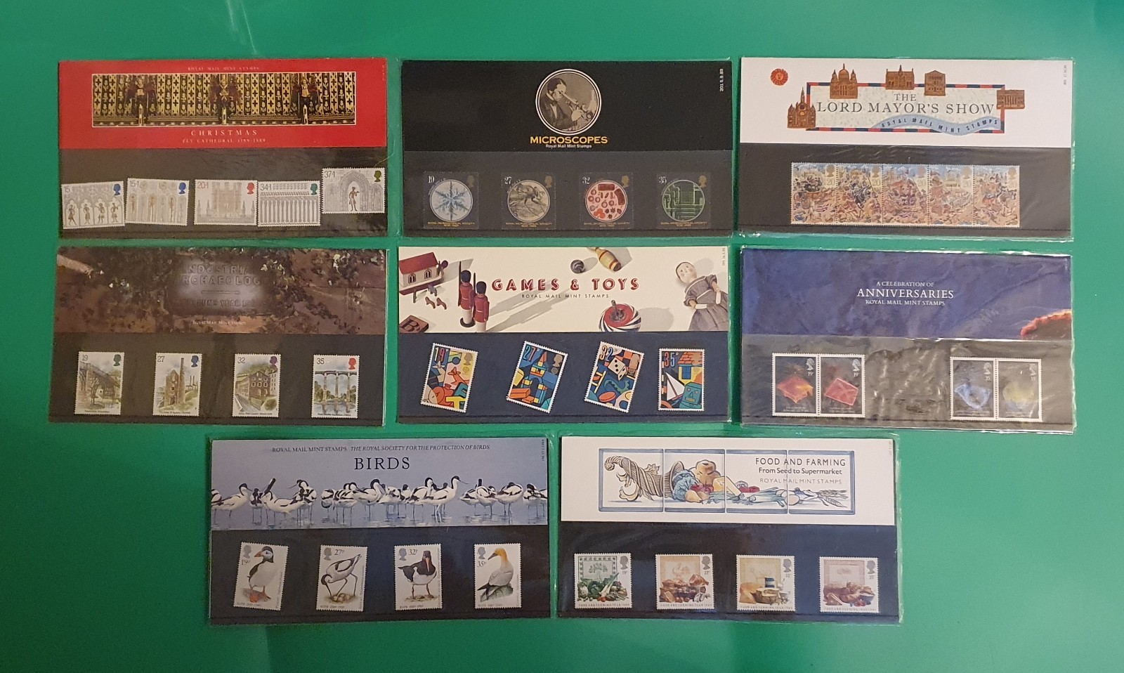 GB 1989 COMPLETE YEAR PRESENTATION PACKS COMMEMORATIVE 8 PACKS STAMPS MNH #3803