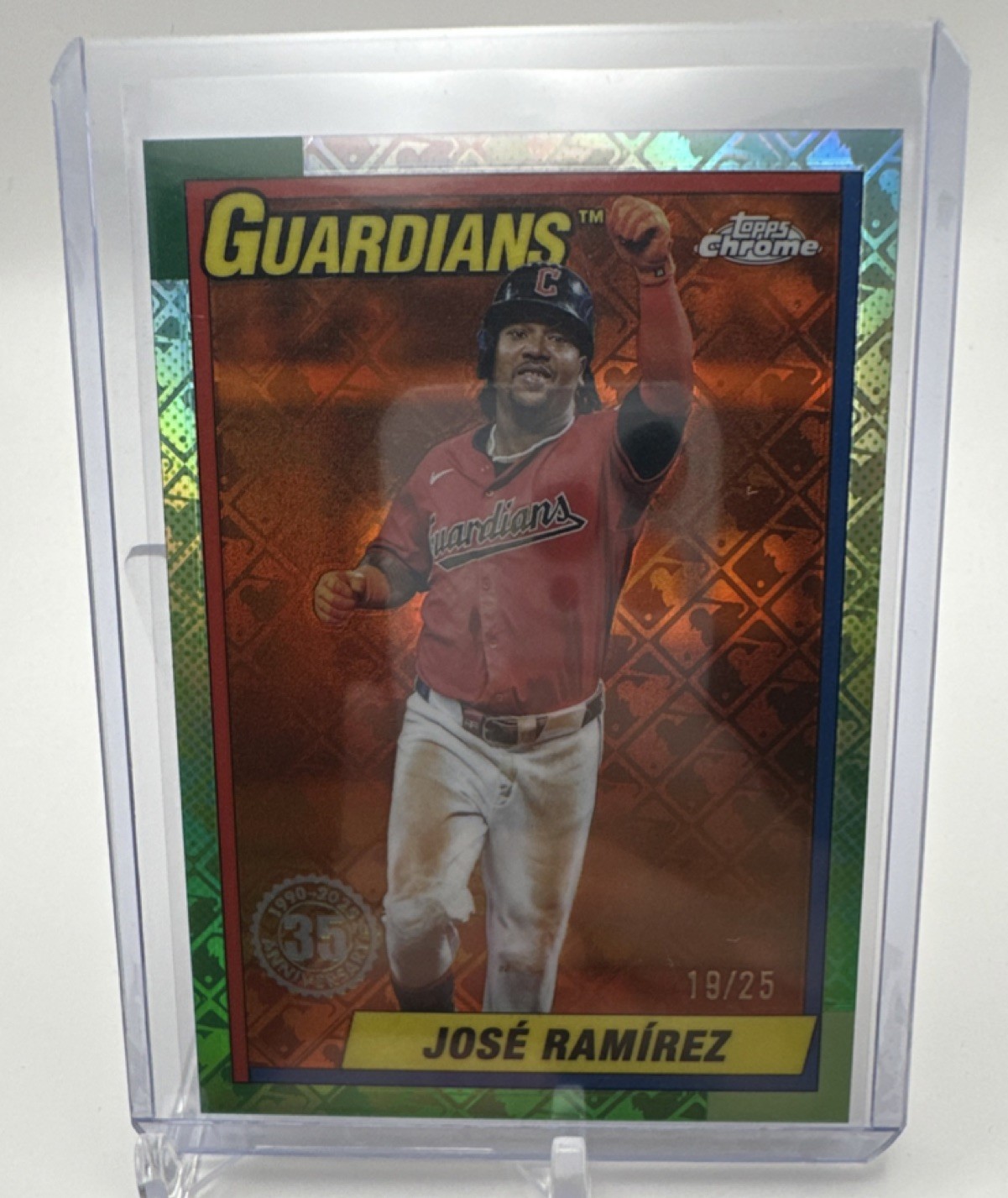 2025 Topps Chrome Logofractor Orange Refractor Jose Ramirez 19/25 #90CB-5