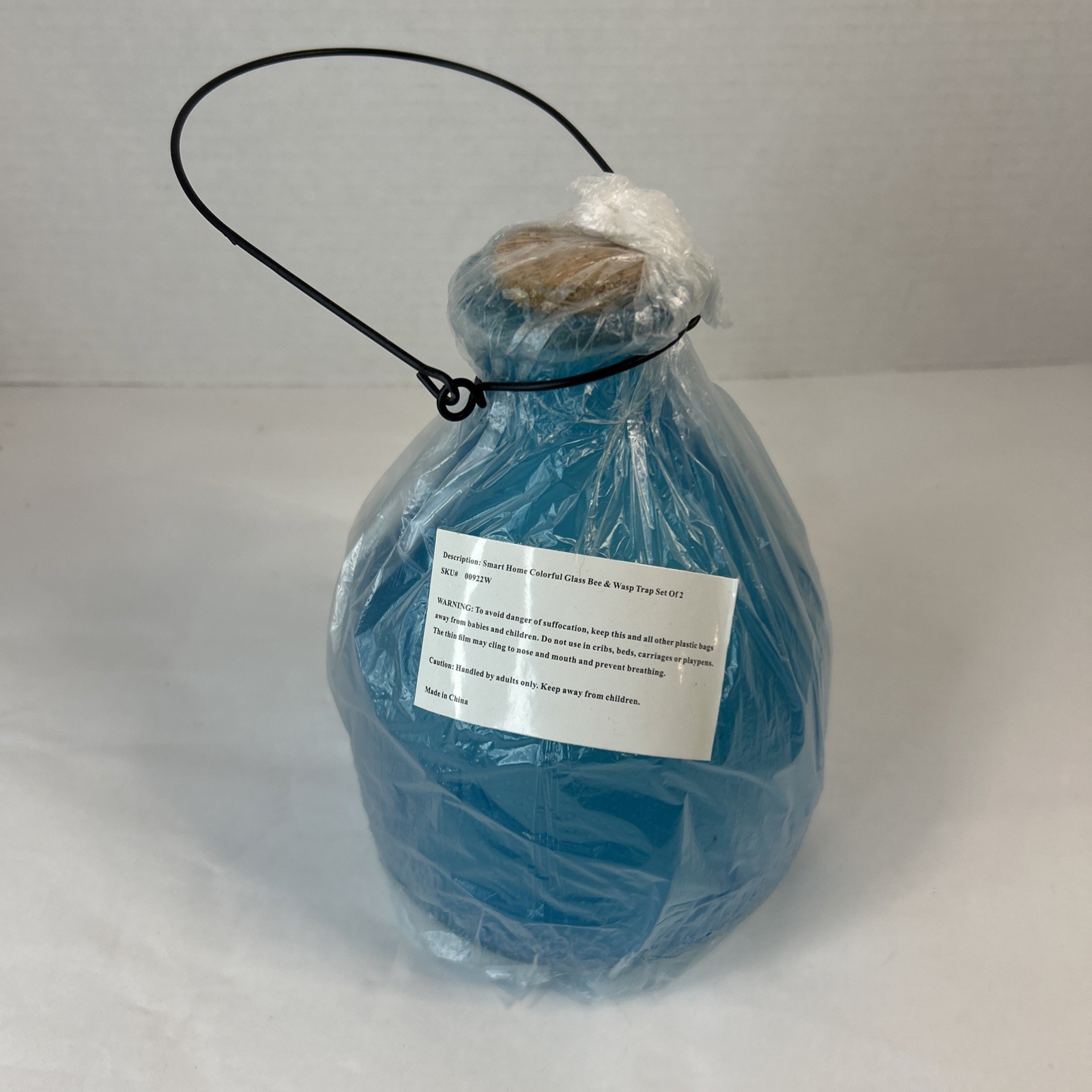 Smart Home Frosted Blue Glass Fly Trap Wasp, Insect, Fruit Fly & Bee Catcher (1)