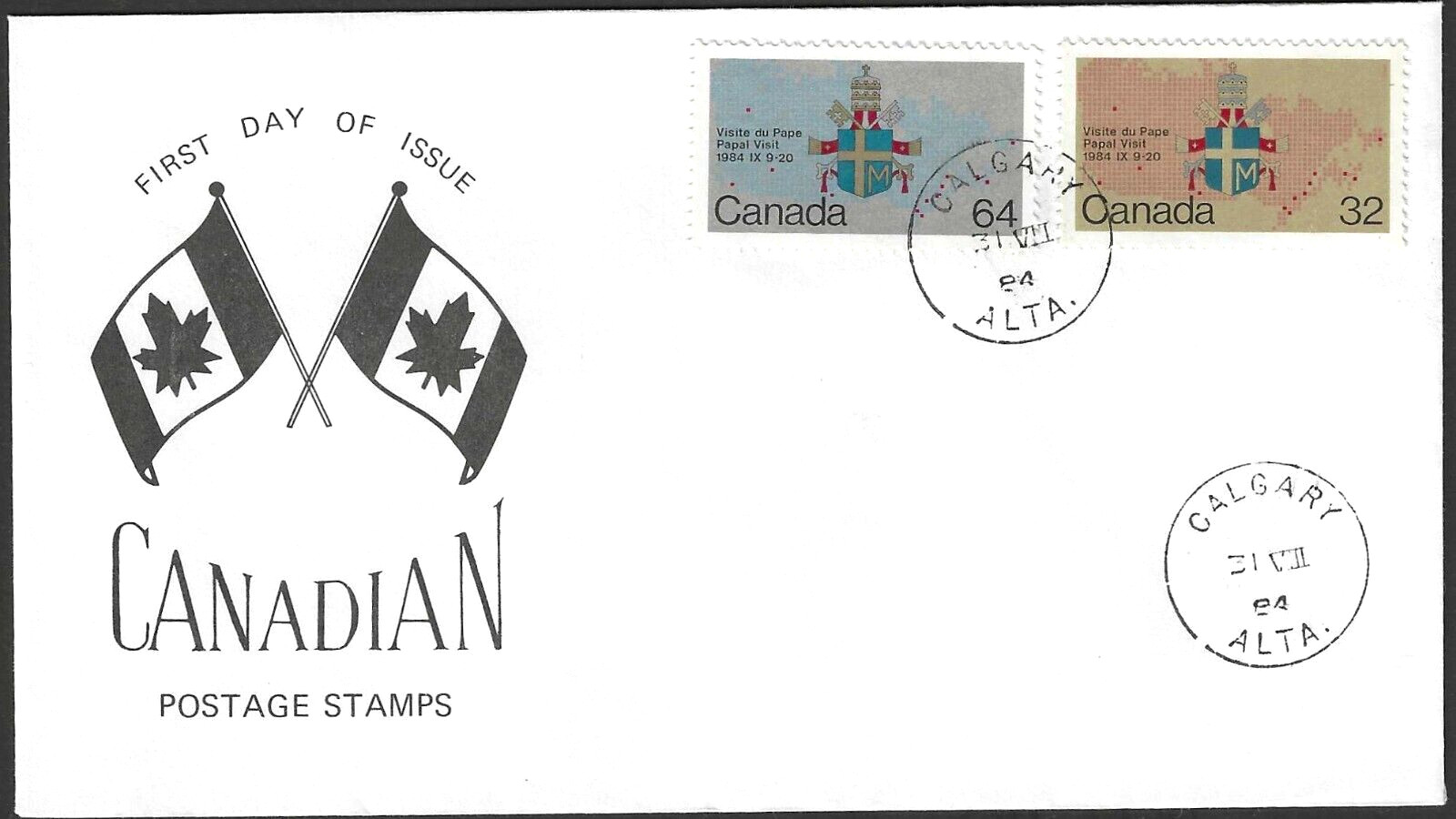 🍁Canada  #1030/1031    "PAPAL VISIT"    Brand New 1984 Special Event Cachet