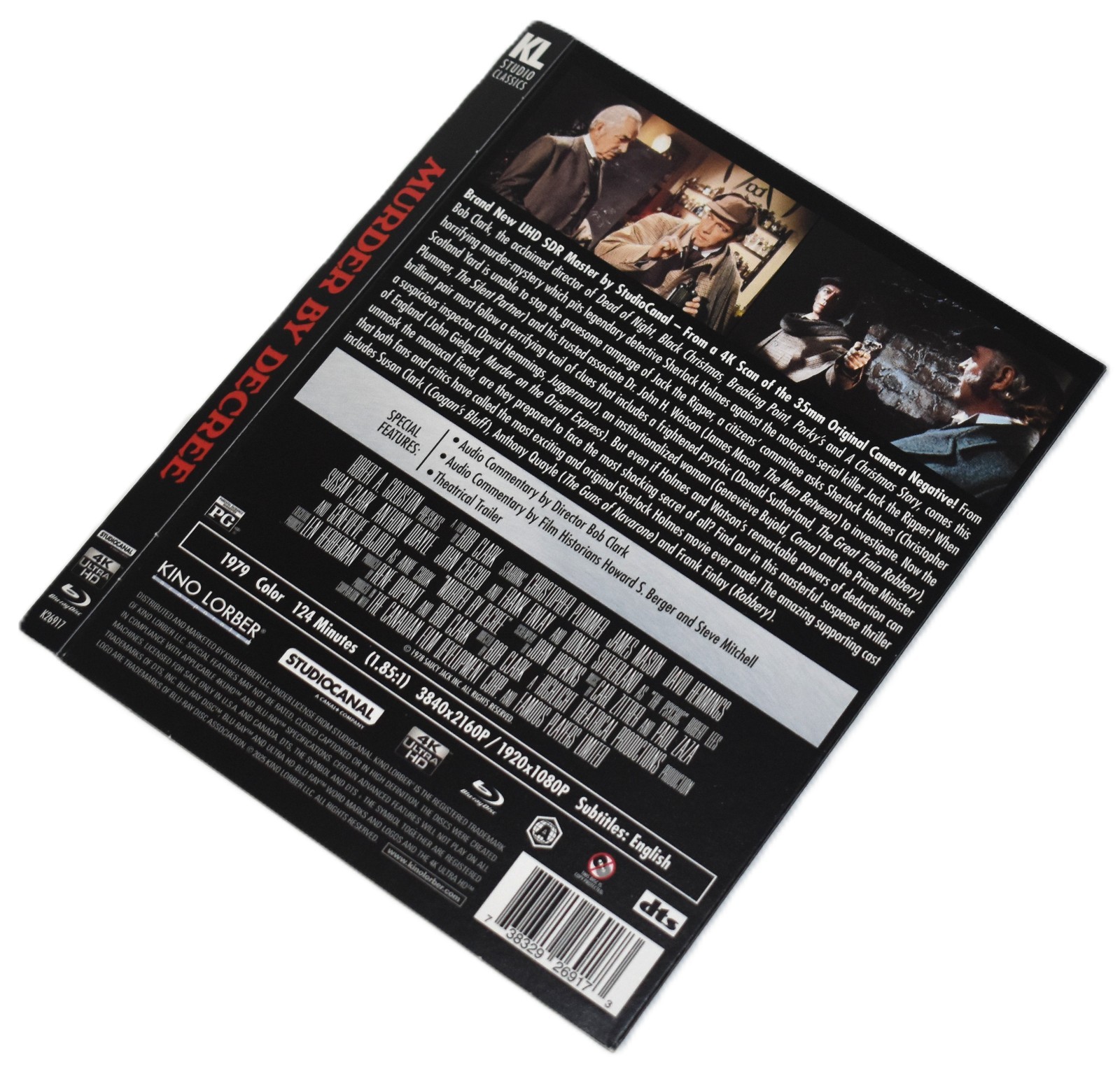 UHD SLIPCOVER ONLY - Fits: Murder by Decree Kino Ultra HD 4K Blu-ray -COVER ONLY