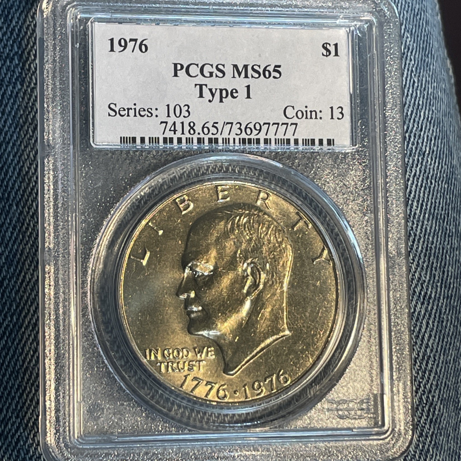 1976 Type 1 Eisenhower Ike Dollar $1 *PCGS MS65 Gem Unc* Bicentennial