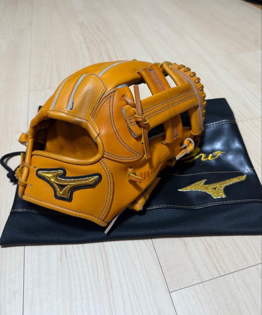 Mizuno Hardball Glove Orange Leather TM Type Size 10 Leather From Japan