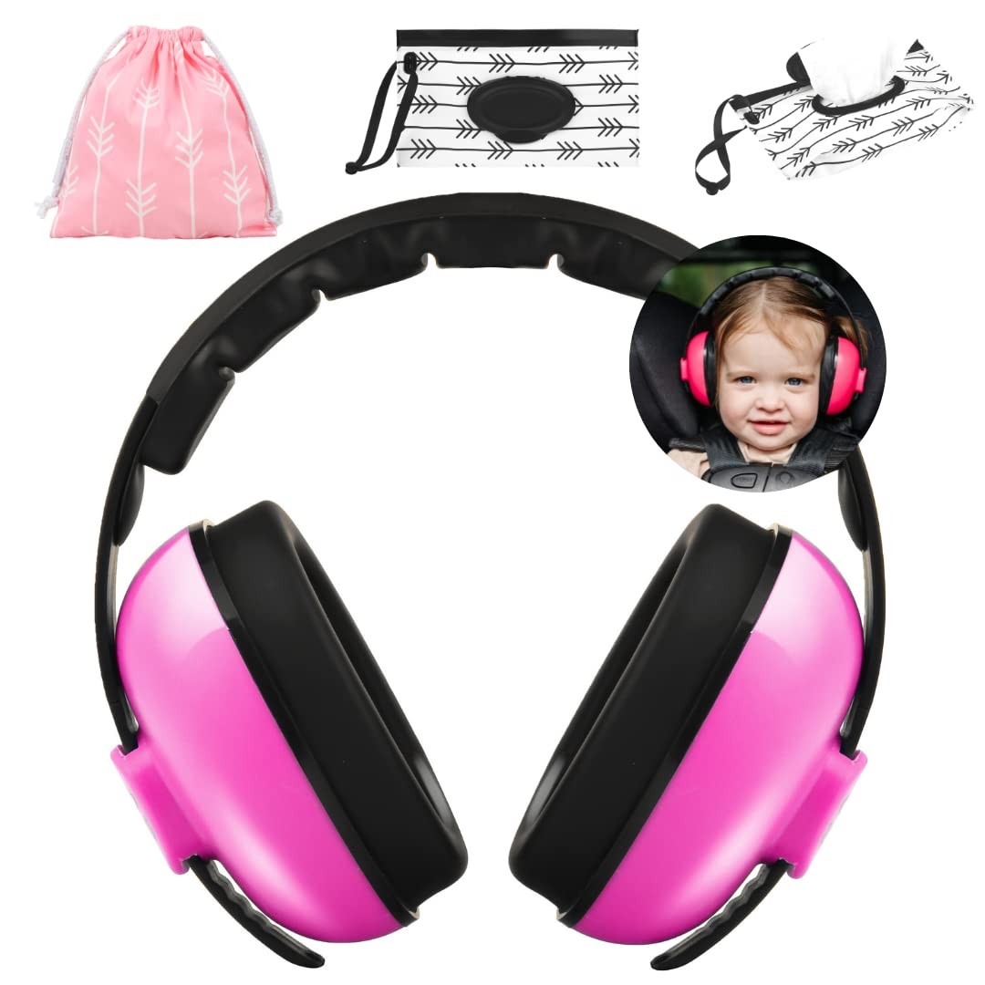 KiKi Babies Infant Noise Cancelling Headphones Ear Muffs Hearing Protection PINK