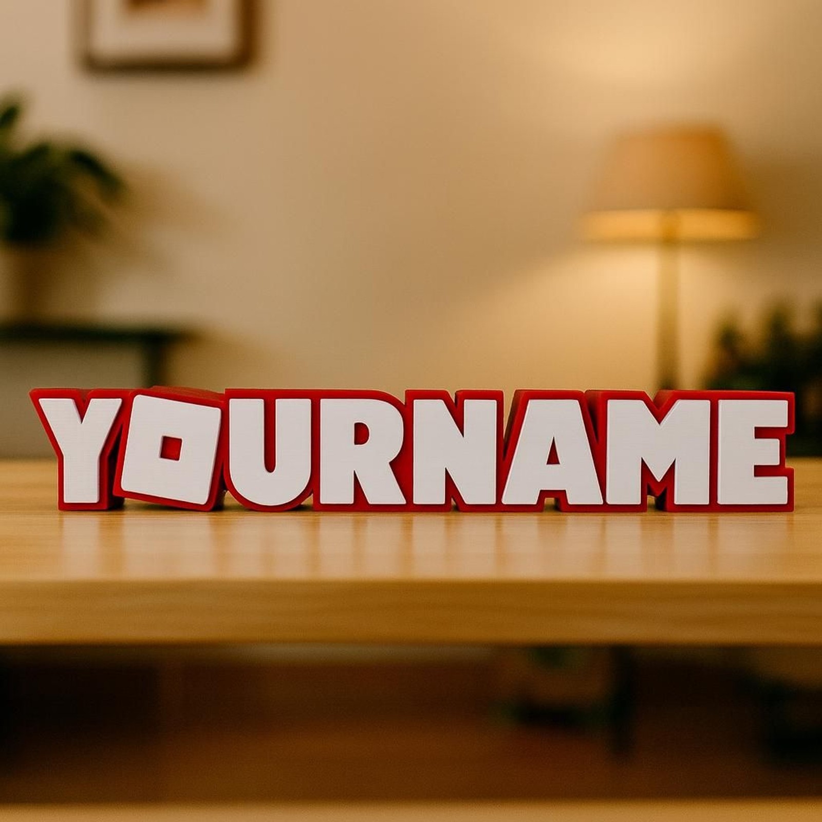 Custom Roblox Style 3D Name Sign – Personalized Gamer Desk Nameplate Gift
