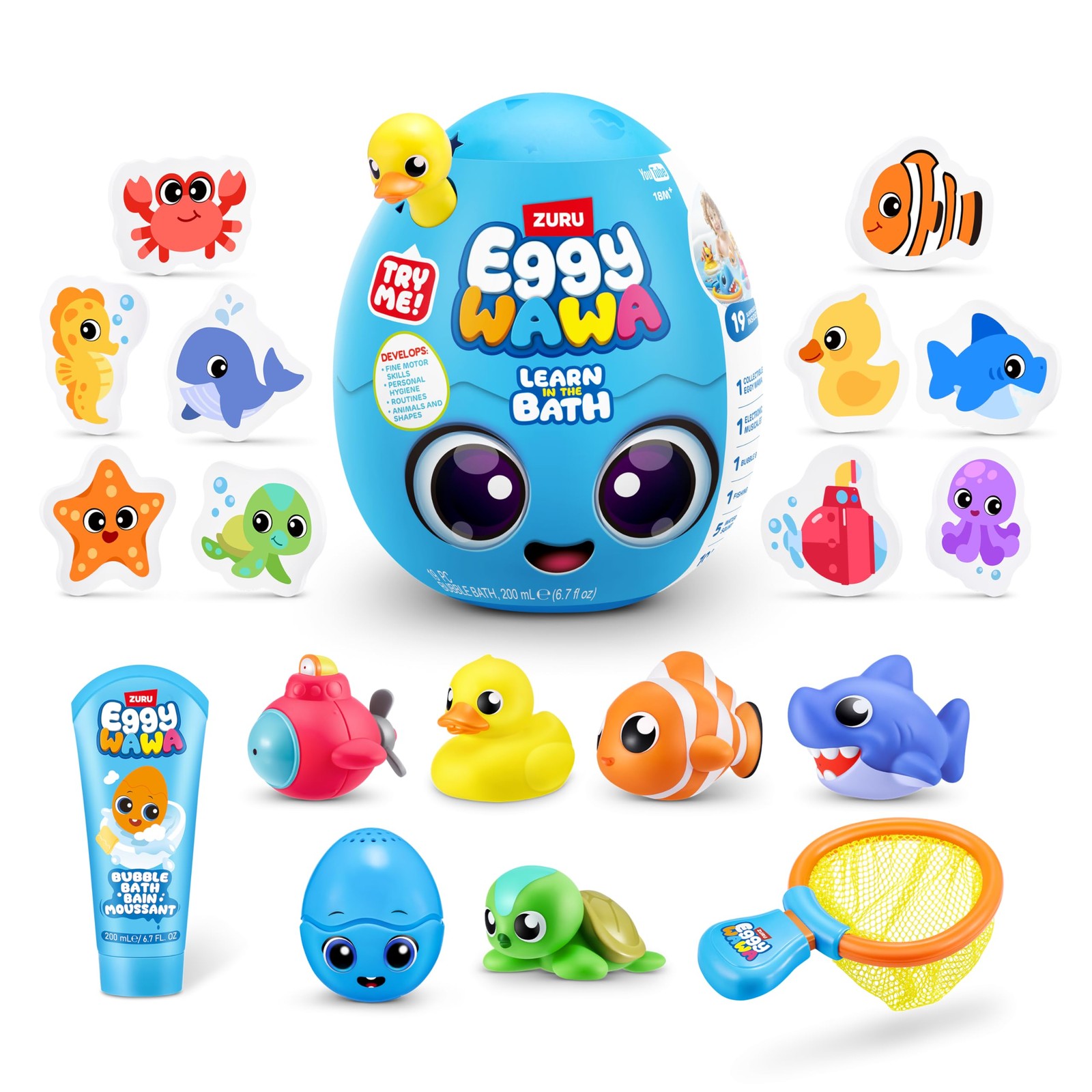 Eggy Wawa 15101 Bath BathTime Learn Surprise Egg, Medium (28 cm)