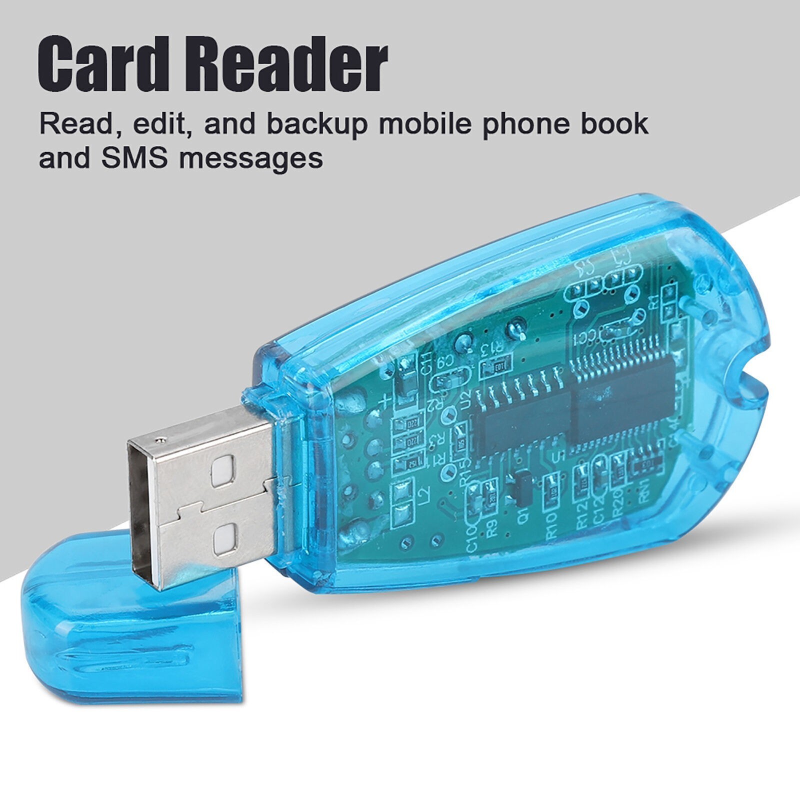 Mobile Phone SIM Card Reader USB Copy Backup Reader With CD for QQ/ICQ/MSM/PC