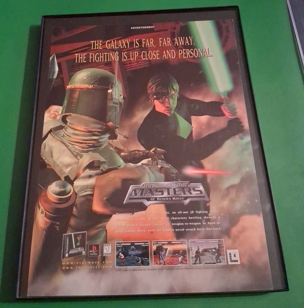 Star Wars Masters Of Teras Kasi Video Game Vintage Framed Print Ad 1998 8.5x11