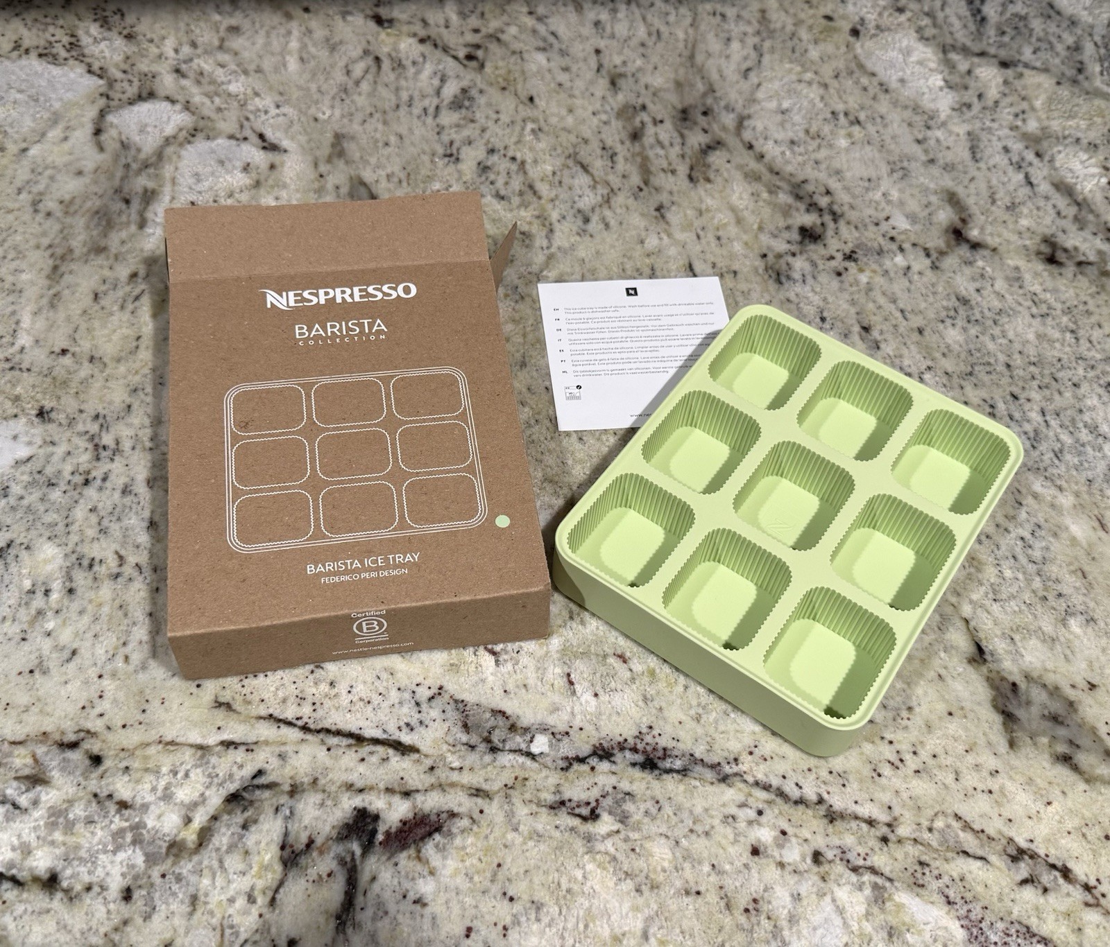 new NESPRESSO Barista Ice Cube Tray - Pistachio Green Silicone - Italy