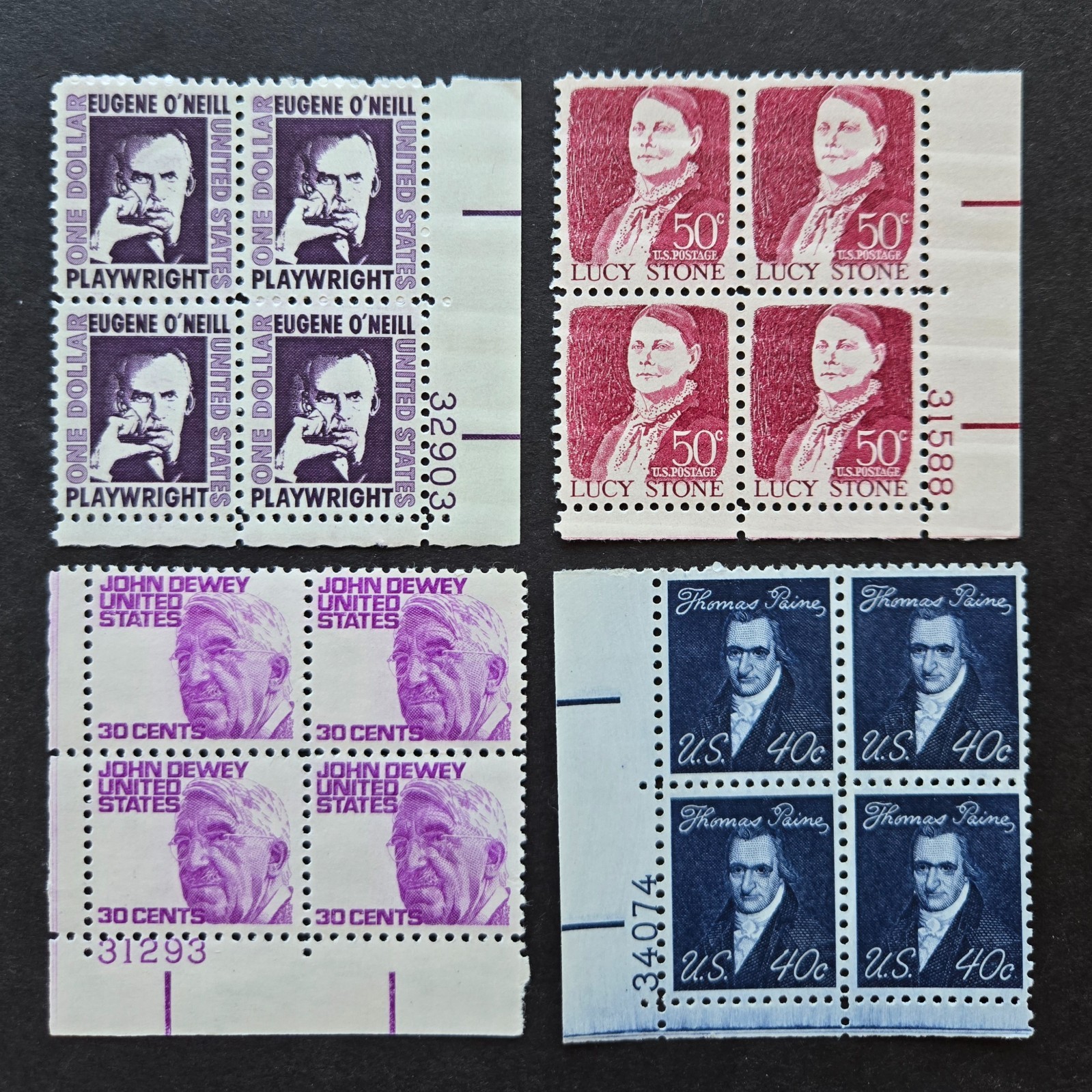 U.S. Sc # 1291- 1294 plate blocks, MNH, lot # 88170