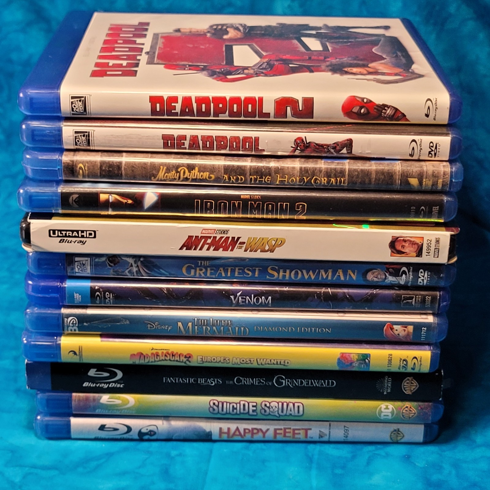 Lot of 12 Empty Blu-ray Disc Cases w/Original Media Covers slip papers