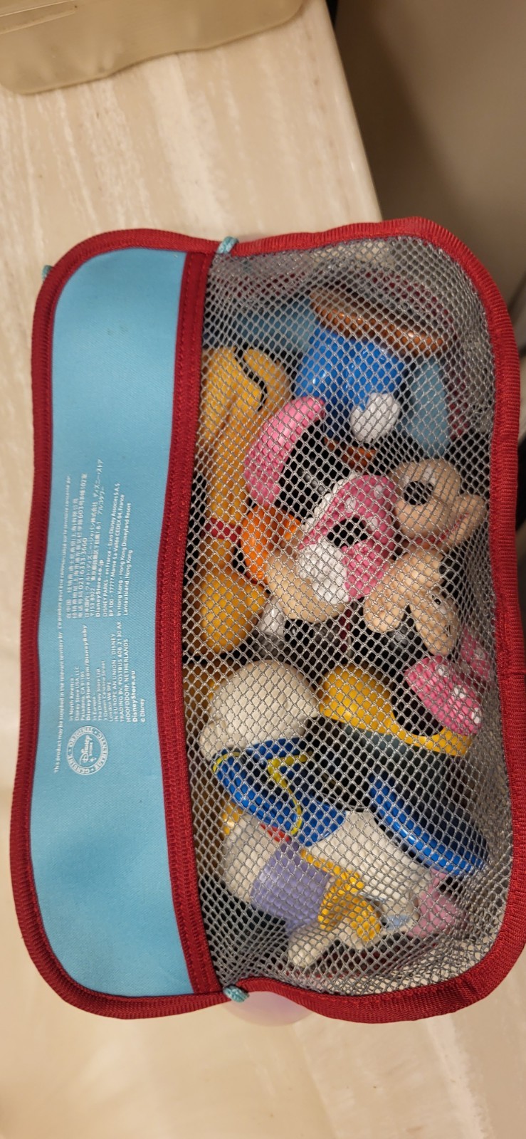 Disney Baby Mickey Mouse & Friends Bath Toys Lot - 6 Squirters/ Mesh Storage Bag