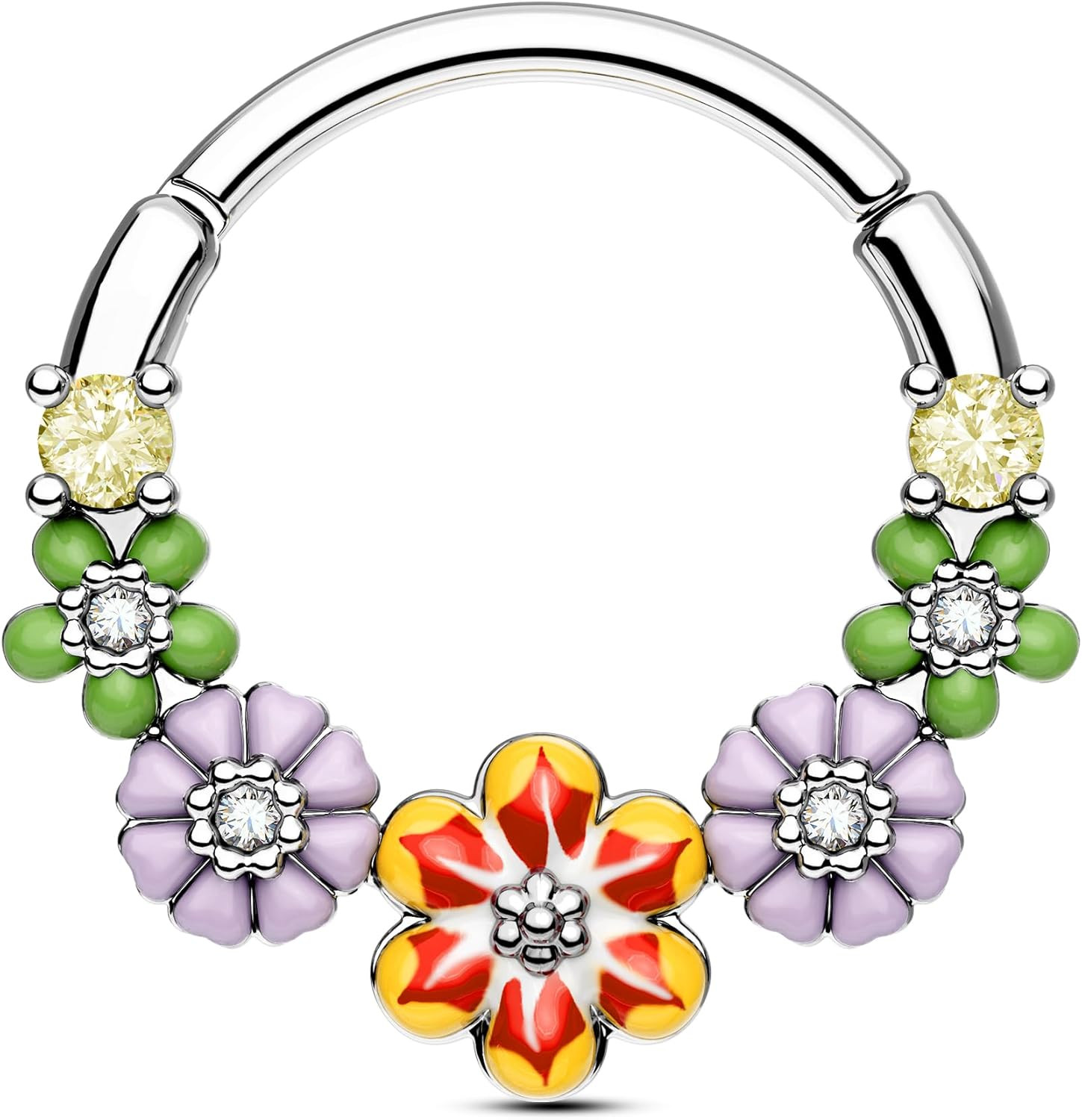 Cute Septum Ring 316L Stainless Steel Septum Piercing Jewelry 16G 10Mm Daith Ear