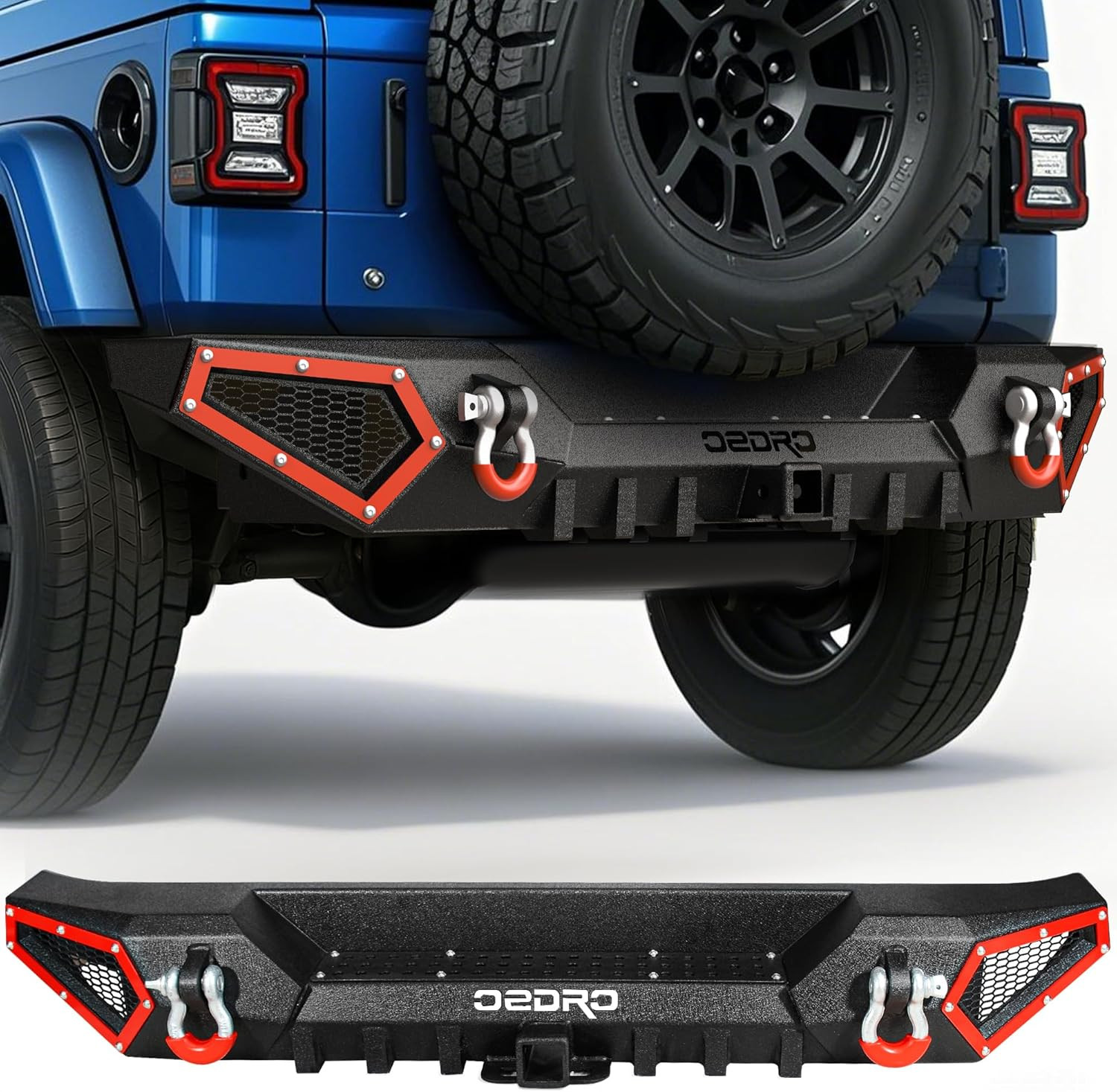 Rear Bumper: Compatible with 2018-2025 Wrangler JL & Unlimited JLU (2/4 Doors) -