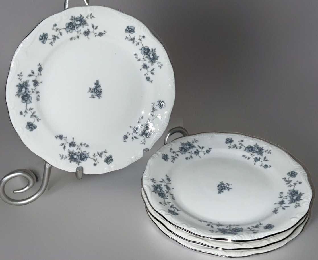 4  Johann Haviland Bread Butter Plate Bavaria Blue Garland Fine China Germany