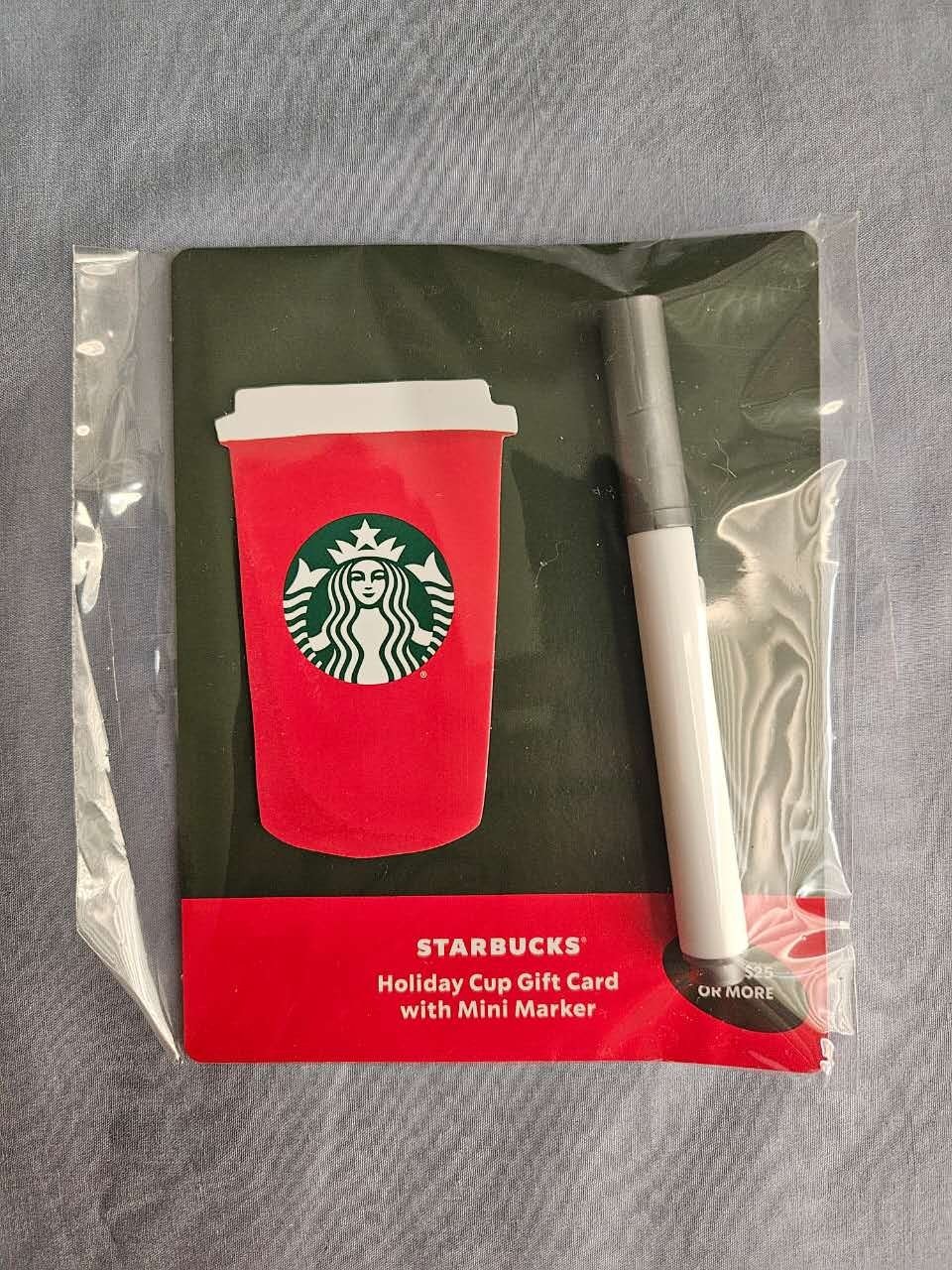Starbucks 2025 Holiday Cup Gift Card with Mini Marker