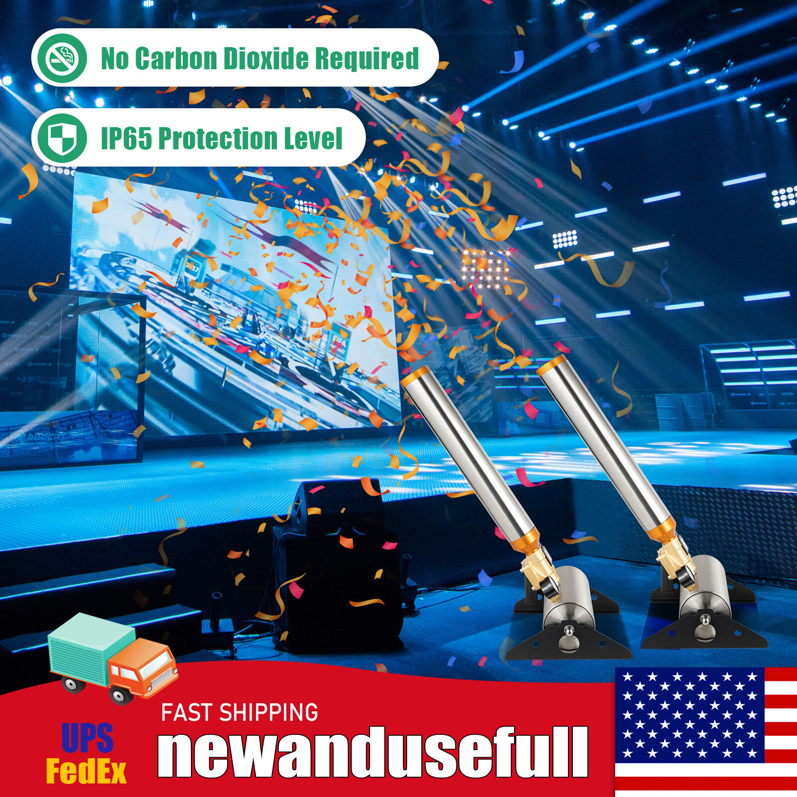 2PCS Confetti Launcher Machine Cannon Wedding Stage Paper Shots Streamer 150W