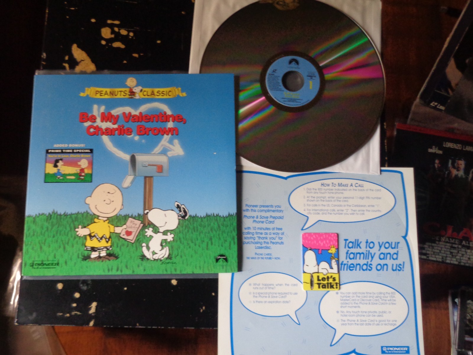 Peanuts Classic Be My Valentine, Charlie Brown LaserDisc clean tested