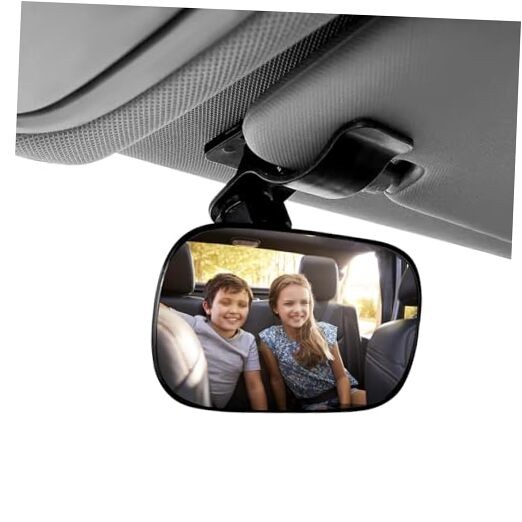 Baby Car Mirror, Car Seat Mirrors, Wide Angle Convex Clip-on Mirrors, 1PCS