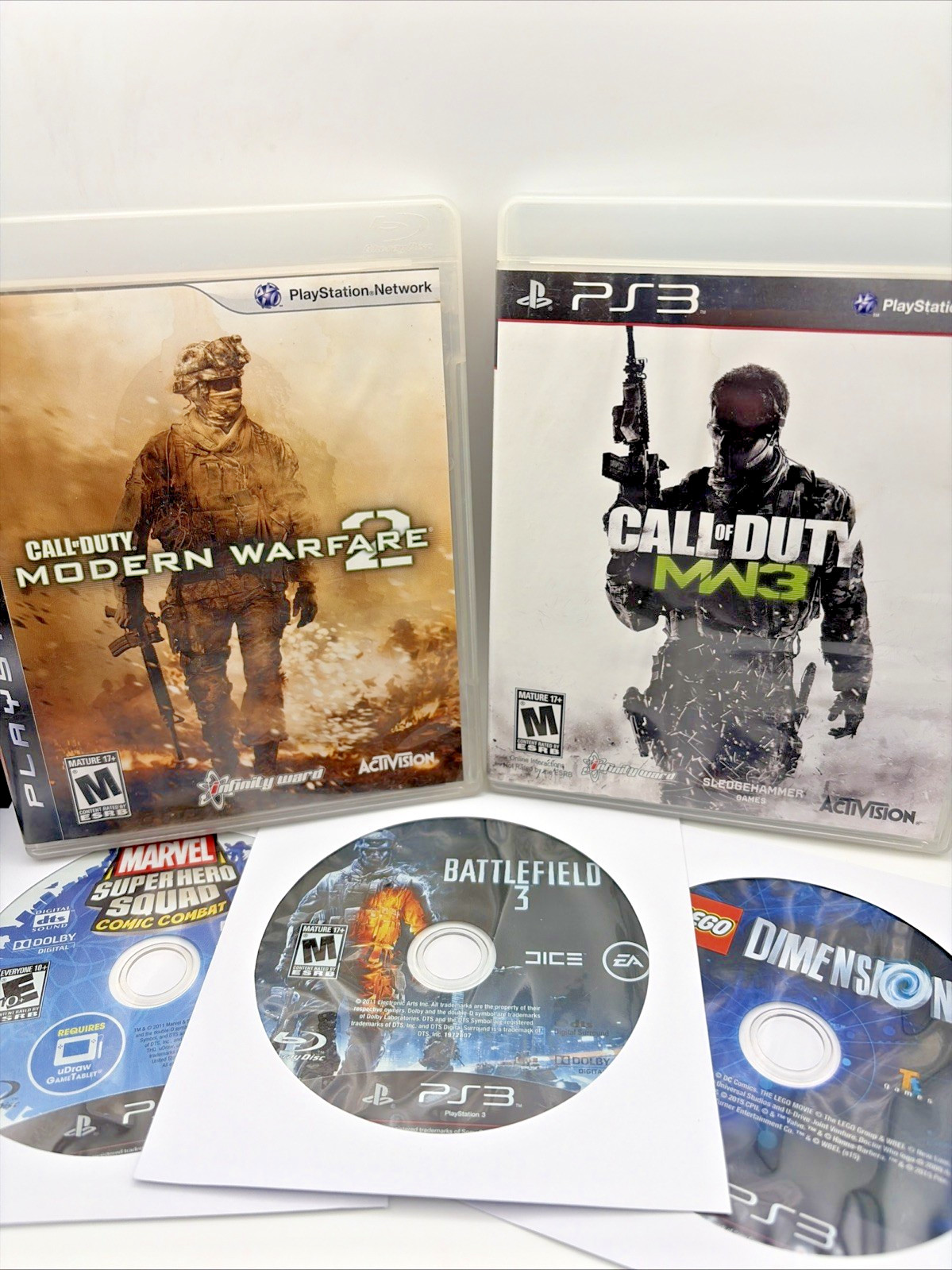 PS3 5 Game Bundle: COD MW3 / COD MW2 / Lego Dimensions / BF3 / Super Hero Squad
