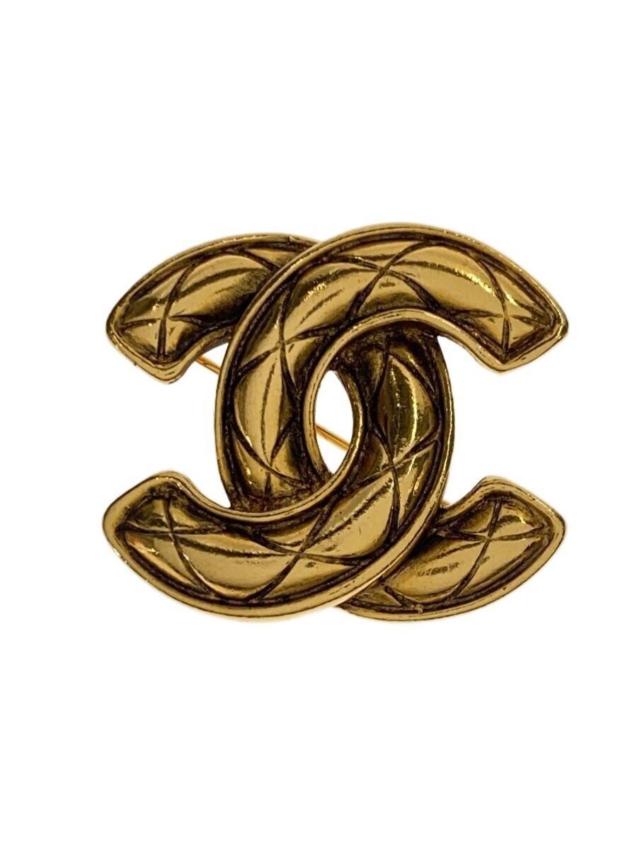 Other Old Chanel Coco Mark Matelasse Brooch Accessories Gold Ladies Used