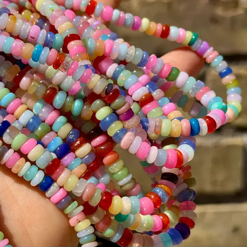 Ethiopian Opal  Beads, Confetti Opal Beads, 4-6mm Opal Beads, Multi Color Beads