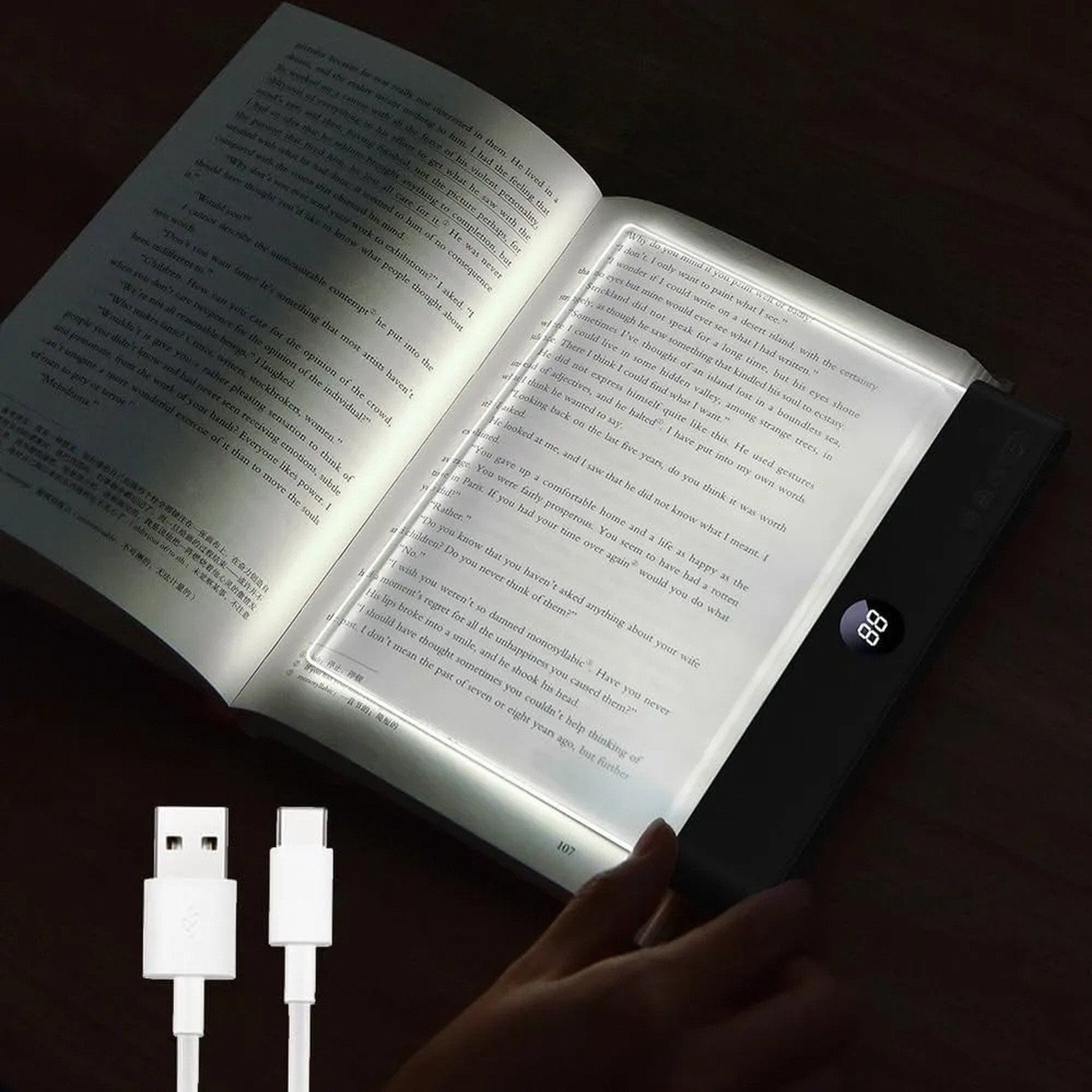 LED Flat Panel Book Light USB Charging Eye Protection Night Vision Reading