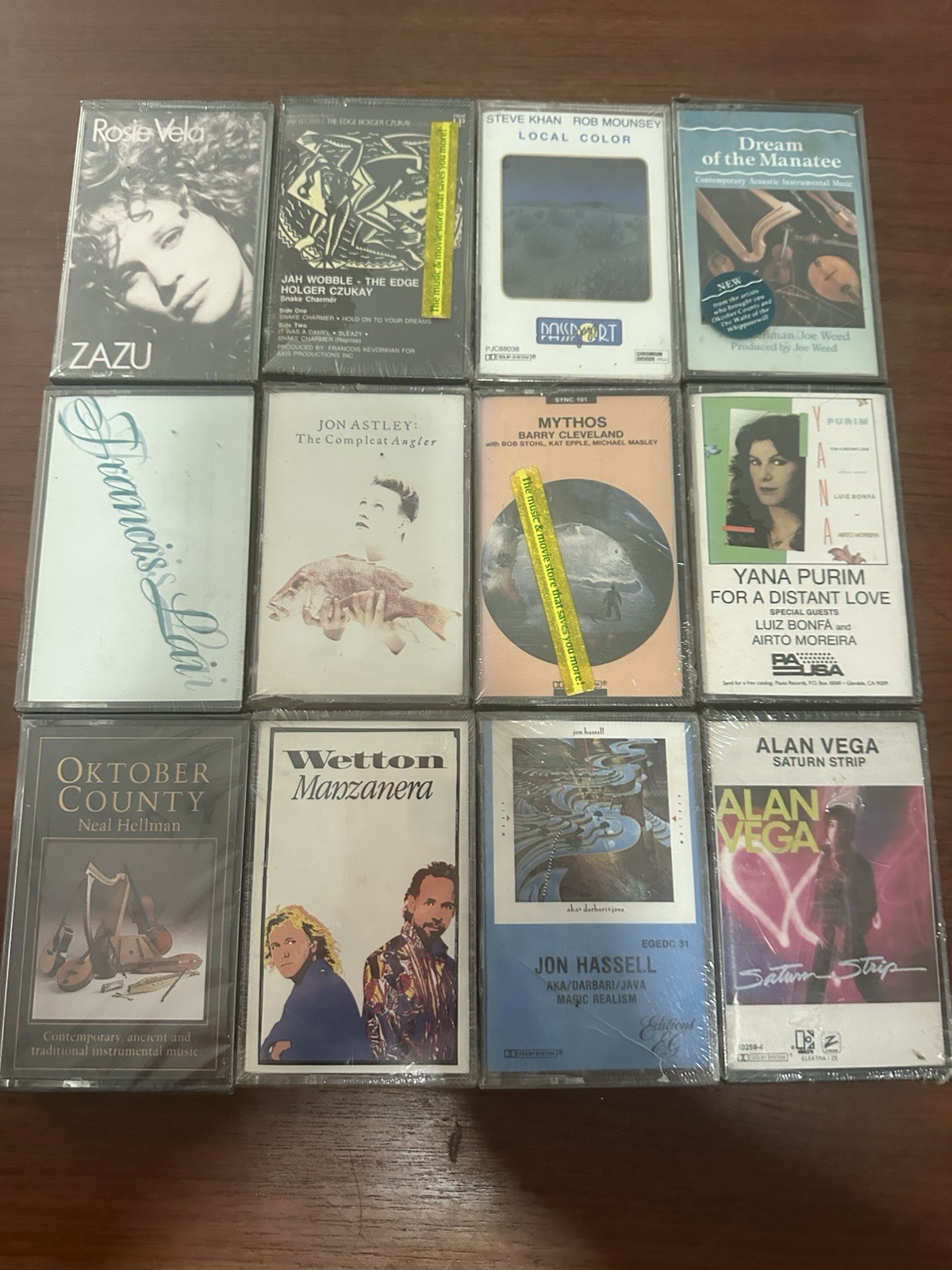 Lot of 12 Sealed Ambient Experimental Cassette Tapes Jon Hassell Alan Vega