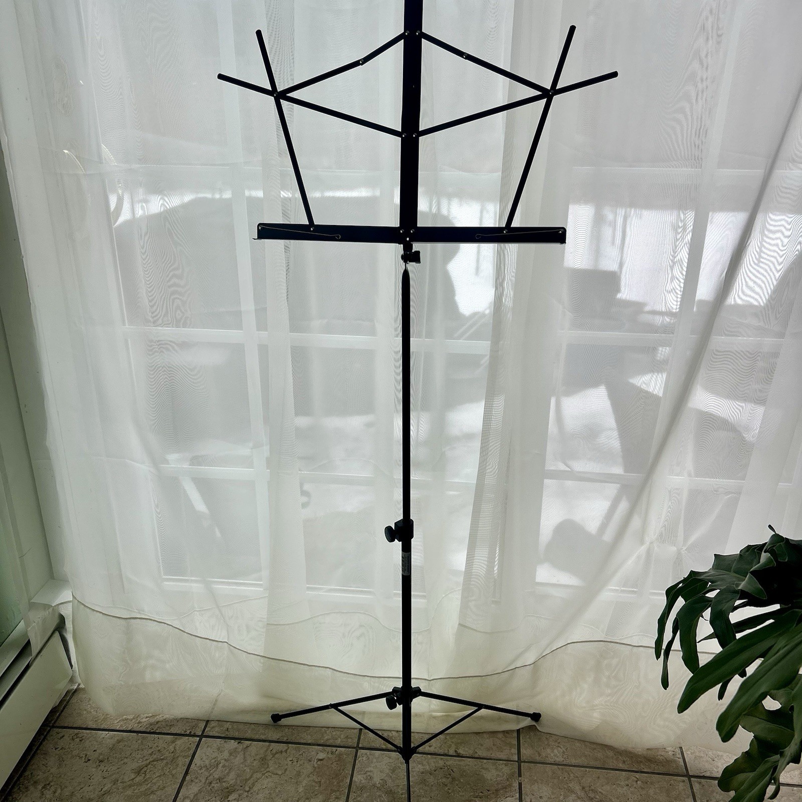 On-Stage Stands SM7122BB-AMS Foldable Height-Adjustable Music Stand Black Metal