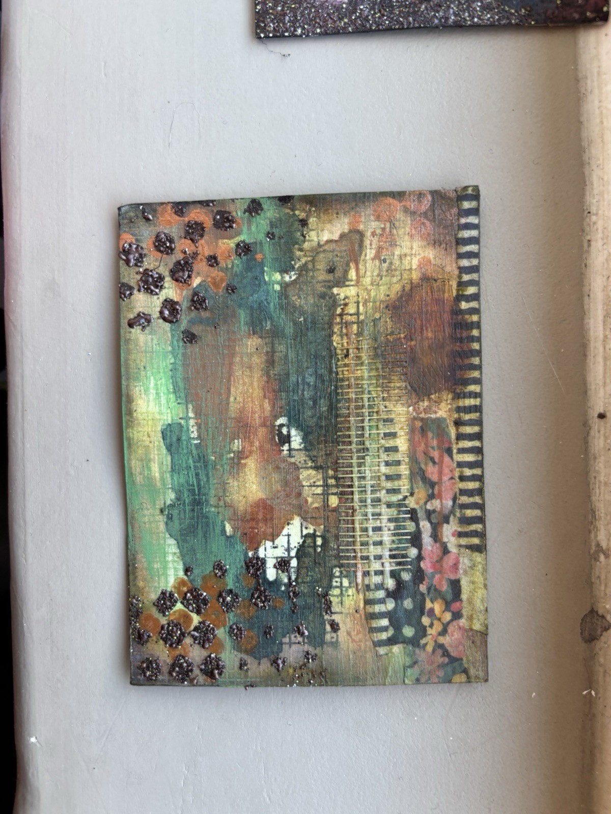 aceo mixed media original abstract painting