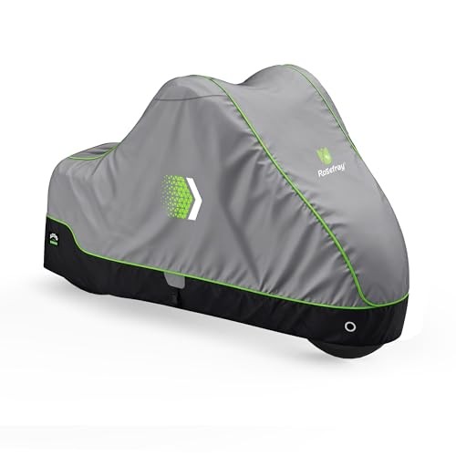  Motorcycle Cover,Waterproof Outdoor Cover XL-86.6"L x 41" Wx 50"H Blackgreen
