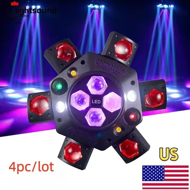 4pc RGBW 6Arms Bee Eye 10 LED Moving Head Light Beam Laser Stage Light IR dmx US