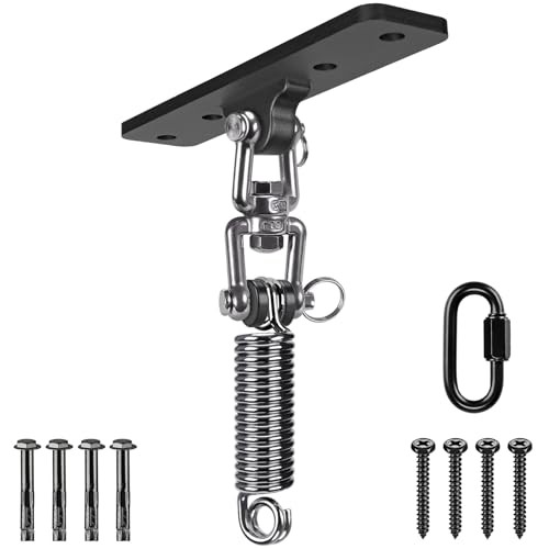  Hammock Chair Hanging Kit, Heavy Duty Swing Hanger (180°+360° Rotation) with 