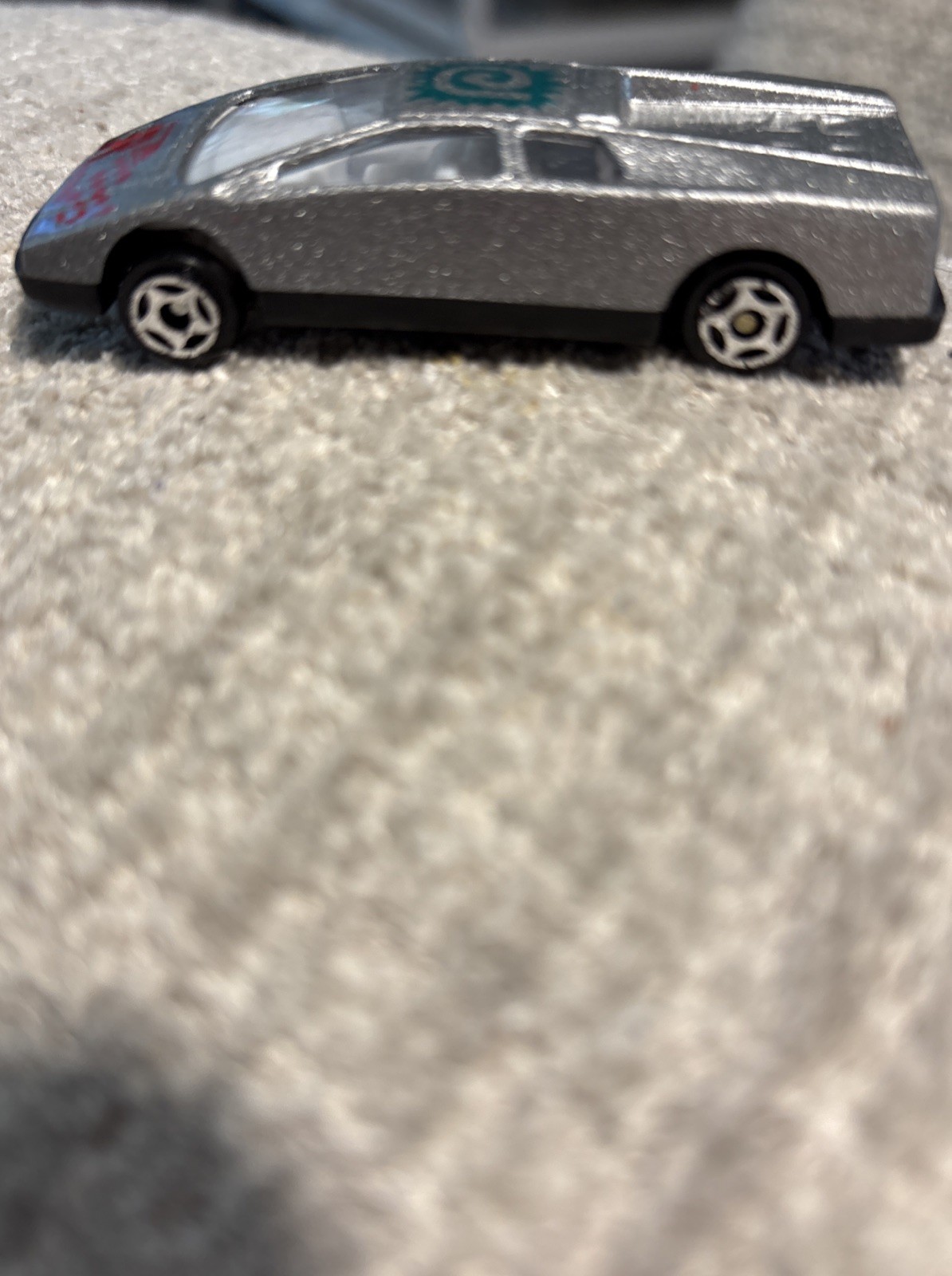 Vintage SUNTOY SCALE 1/64 Silver Lamborghini , Green Symbol Rare Original