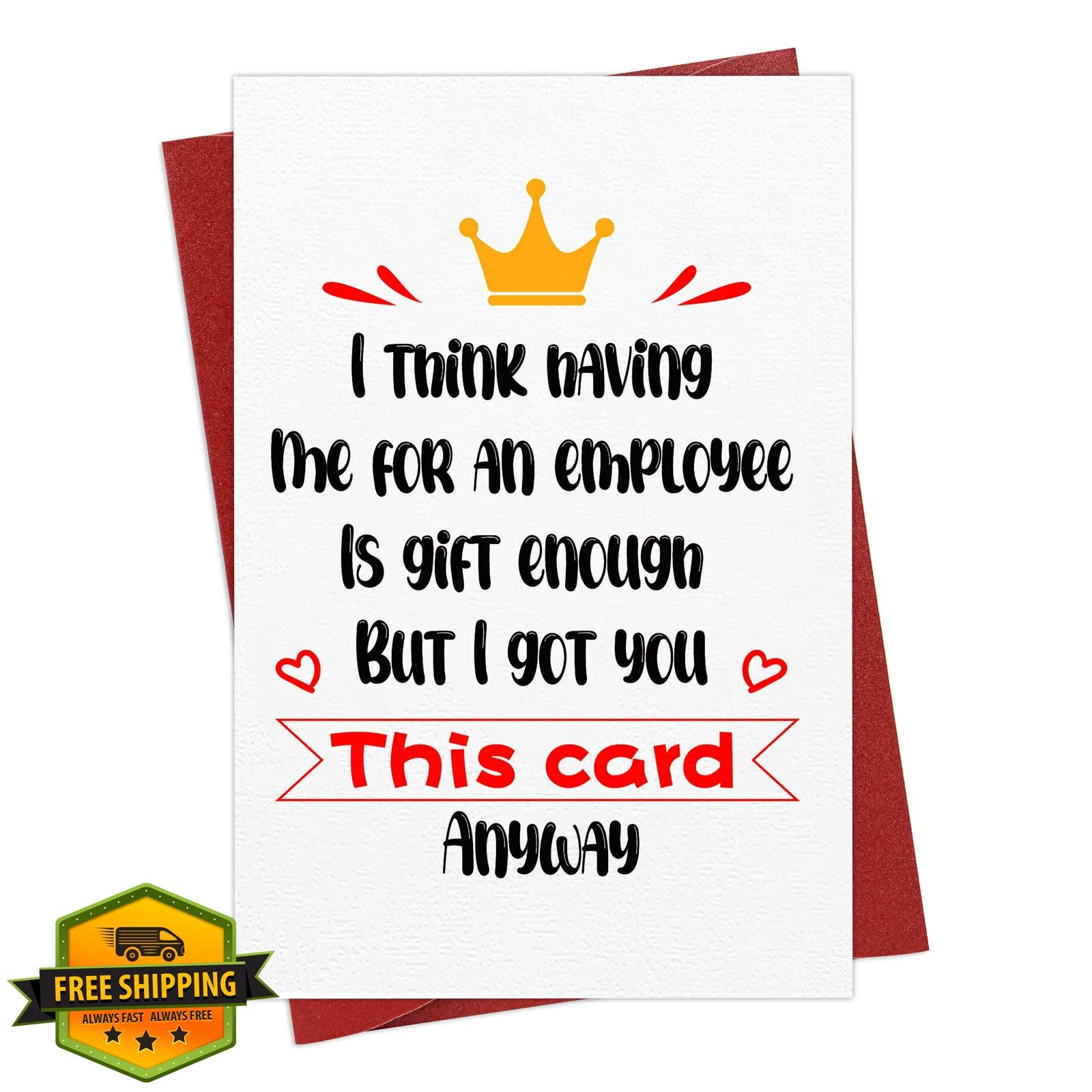 PETCEE Funny Boss Day Card Greeting Gift for Women Men