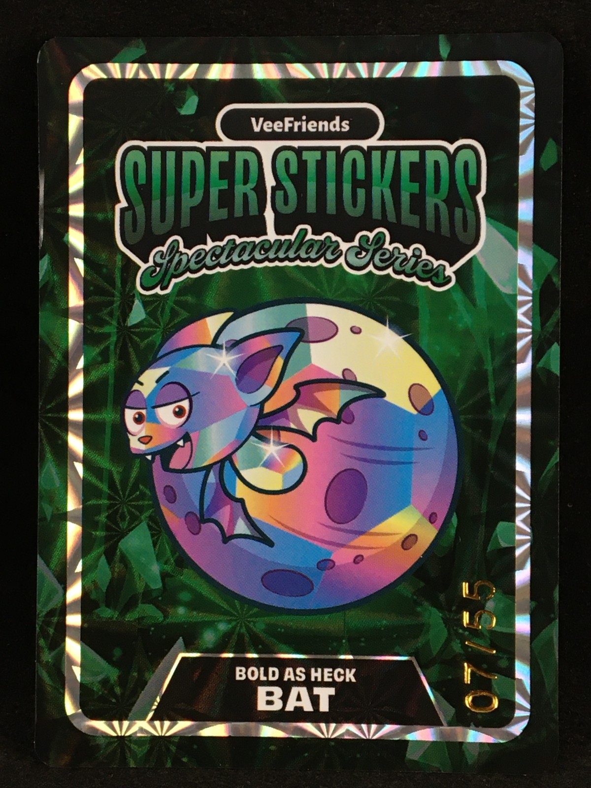 Bold As Heck Bat 2026 VeeFriends Super Stickers Spectacular EMERALD HOLO /55