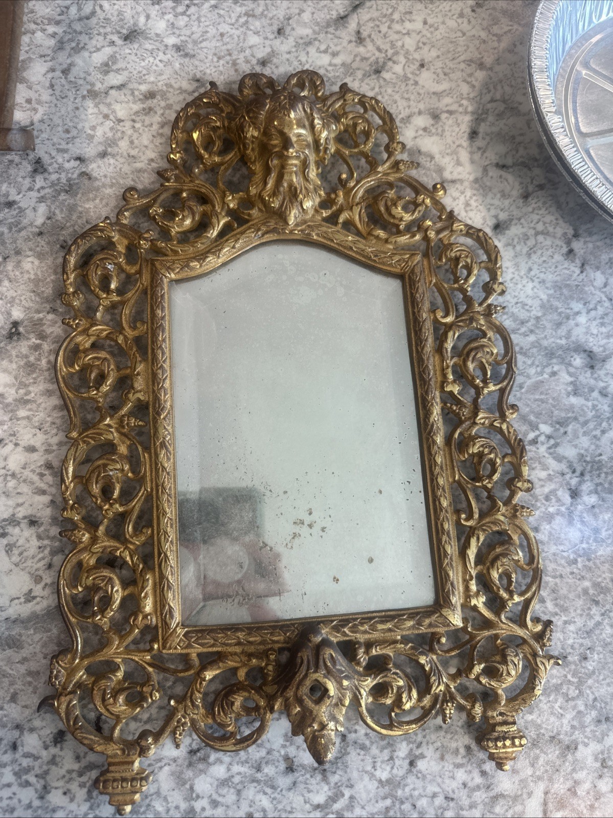 Vintage Gilded Cast Iron Victorian Bradley Hubbard Bacchus Mirror