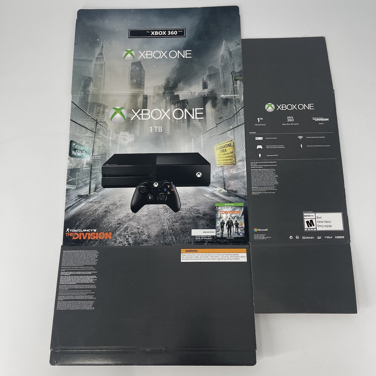 Empty Box Only Xbox One 1TB Console Tom Clancy's The Division Bundle Video Game