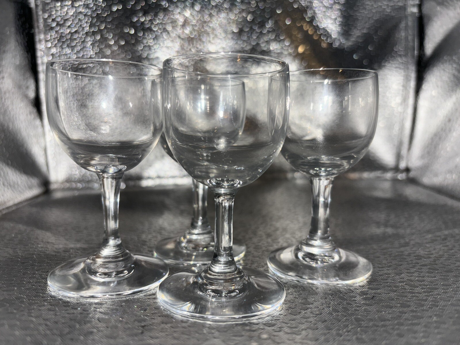 4 BACCARAT CRYSTAL MONTAIGNE OPTIC Shot  GOBLETs 3 Inches