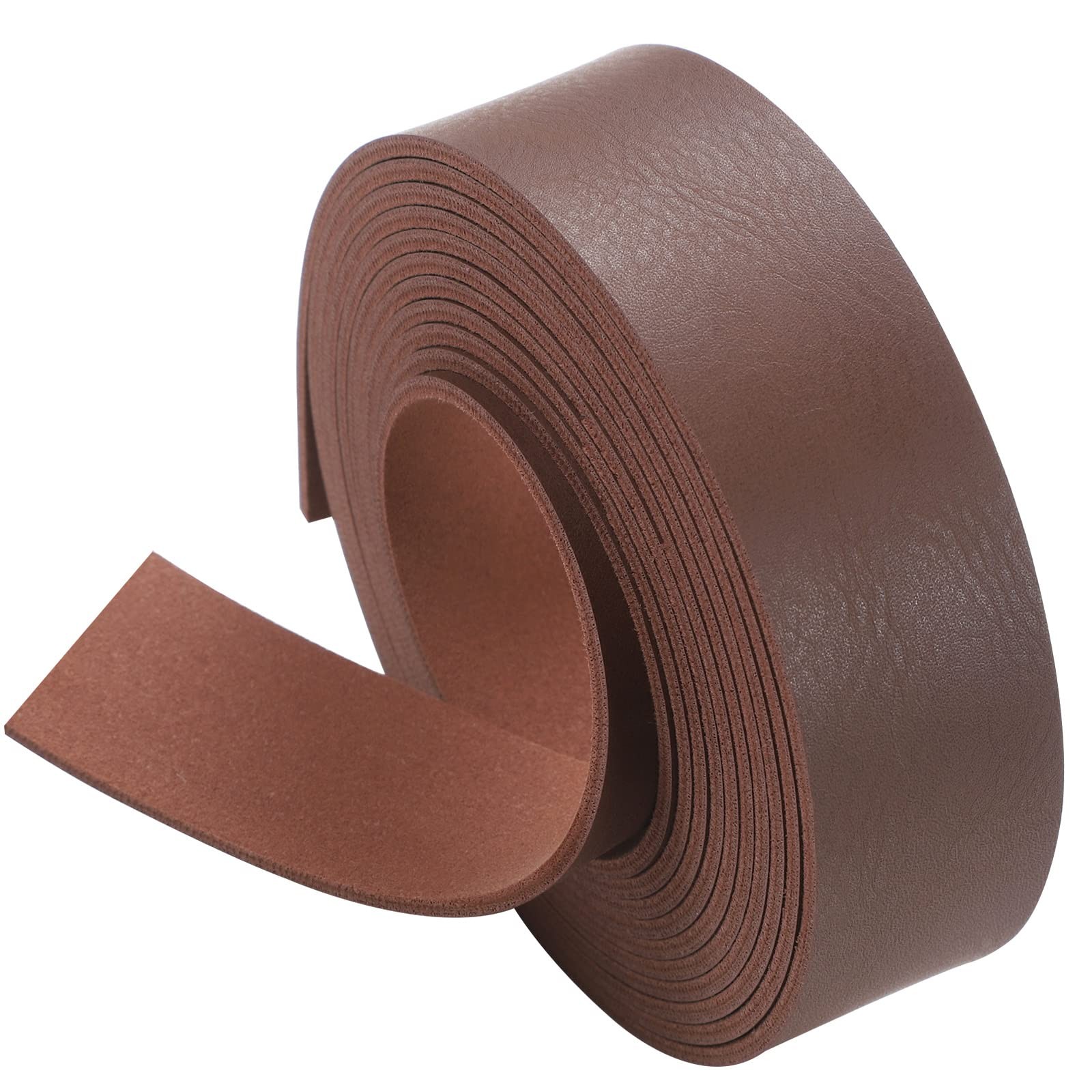 Picheng Leather Strap 1 Inch Wide 100 Inches Long, Strips Dark Brown 