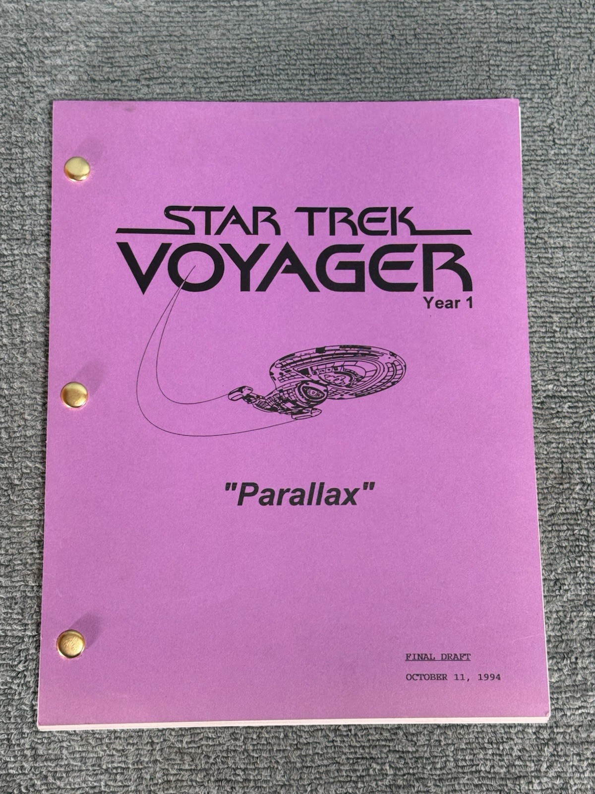 Star Trek Voyager Original Studio Script Season 1 Episode 2 “Parallax”