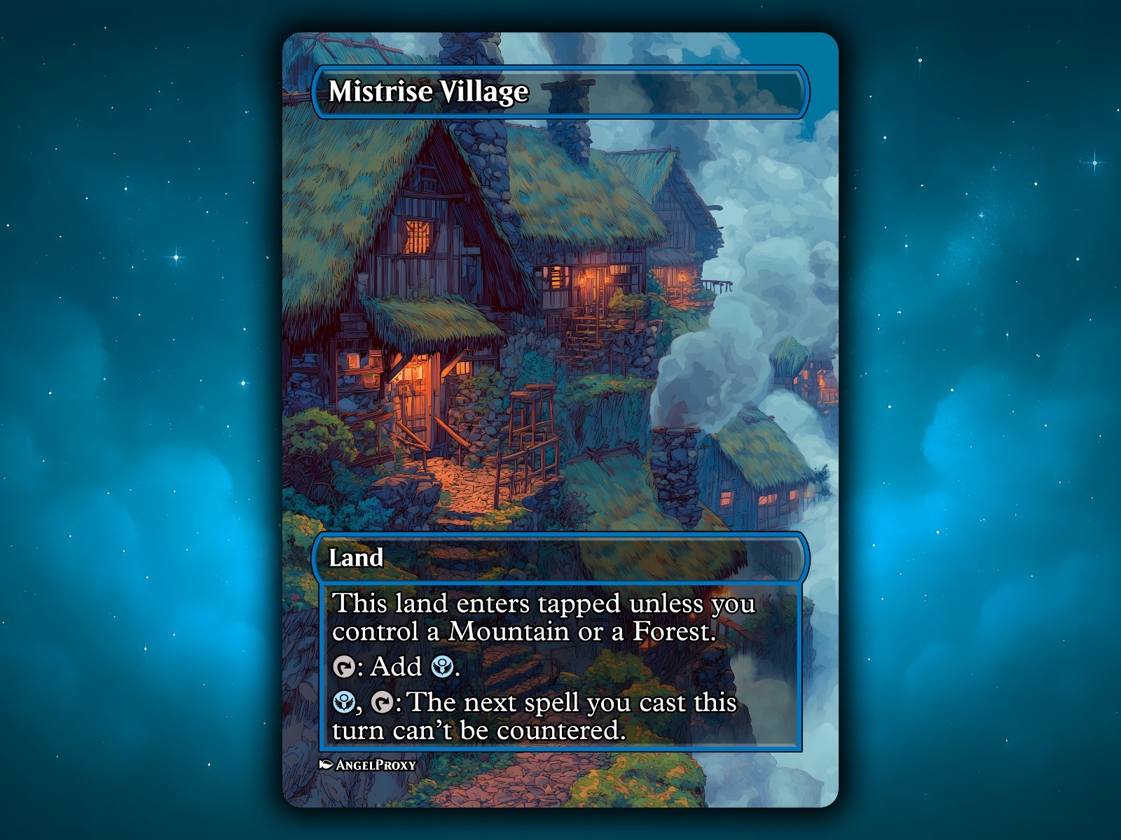 Mistrise Village Land Anime Waifu Single Card Proxy Card Custom For EDH