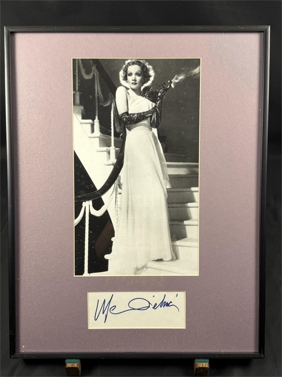 Marlene Dietrich Hollywood Actress Signed Autographed Framed Photo