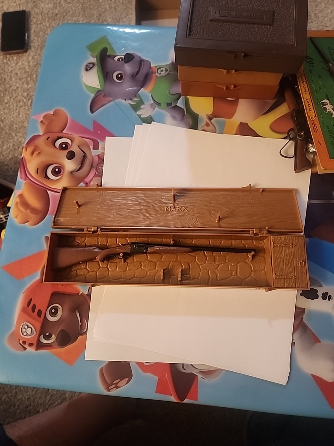 1960's Marx Toys: Double Barrel Shot Gun - Historic Miniature Gun New In Box 